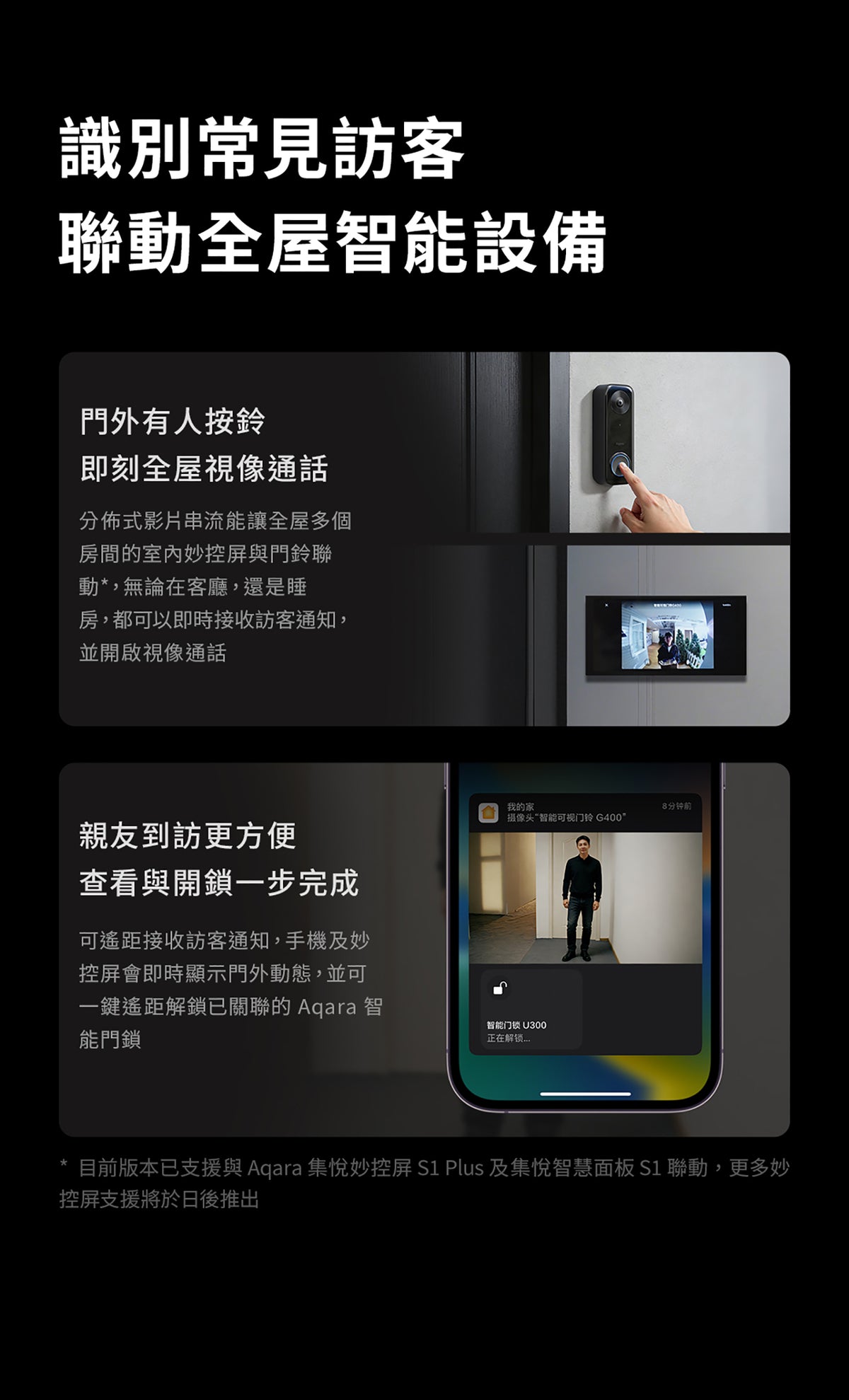 Aqara 智能視像門鈴 G400 Select（PoE/有線供電) Aqara Doorbell Camera G400 Select (PoE / Wired) 國際版 香港行貨 產品介紹圖