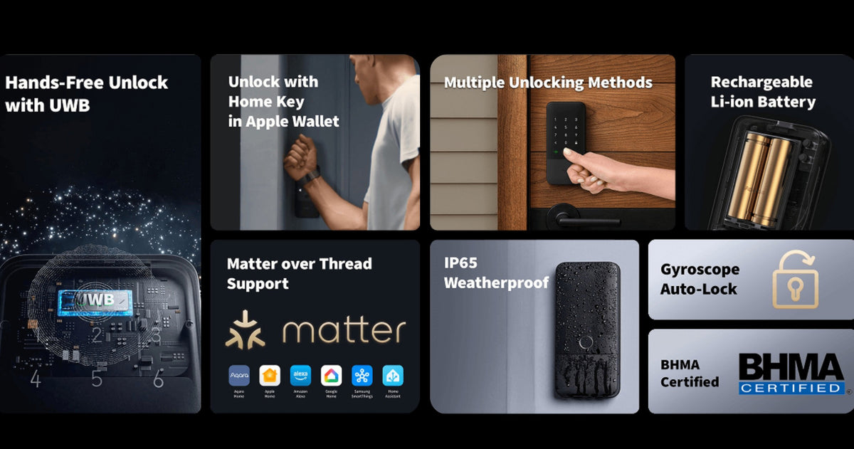 Aqara 智能輔助鎖 U400 (Matter) 連 Hub M100 套裝 國際版 香港行貨