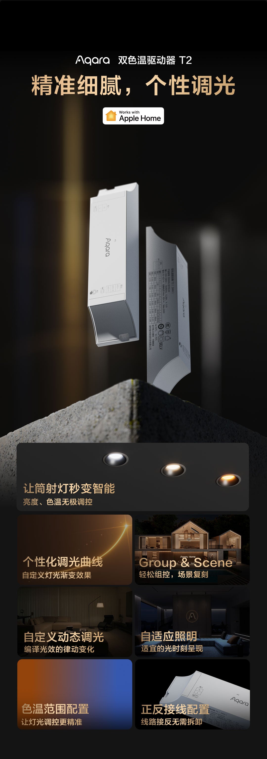 Aqara 雙色溫筒燈驅動器 T2 15W/24W