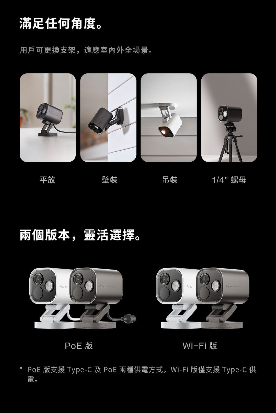 Aqara 智能家居全彩夜視錄影及網關 G5 Pro Wi-Fi/PoE版本 (白/黑)