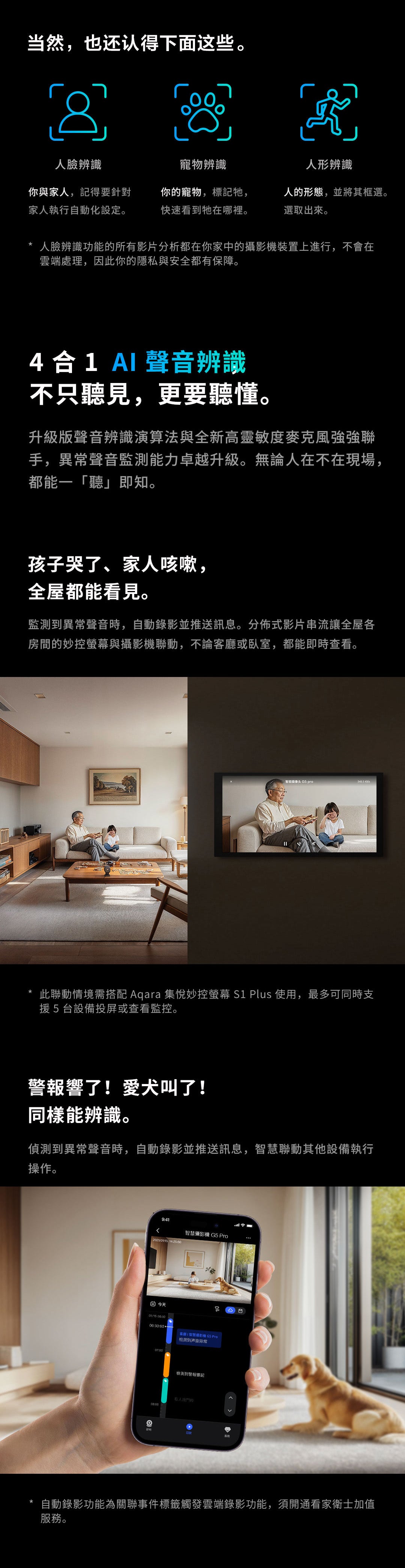 Aqara 智能家居全彩夜視錄影及網關 G5 Pro Wi-Fi/PoE版本 (白/黑)