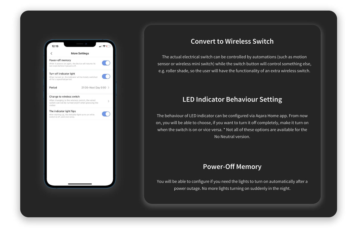 Aqara 智能牆壁開關 H1 EU 灰色 Aqara Smart Wall Switch H1 EU Gray 國際版 香港行貨 產品介紹圖