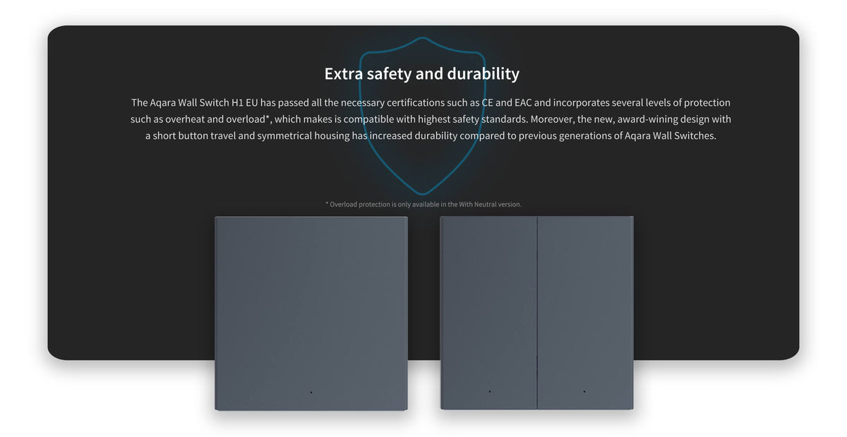 Aqara 智能牆壁開關 H1 EU 灰色 Aqara Smart Wall Switch H1 EU Gray 國際版 香港行貨 產品介紹圖