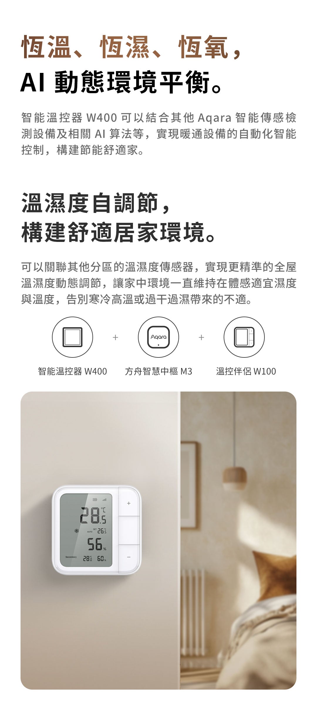 Aqara 智能溫控器 W400 Aqara Smart Thermostat W400 國際版 香港行貨 產品介紹圖