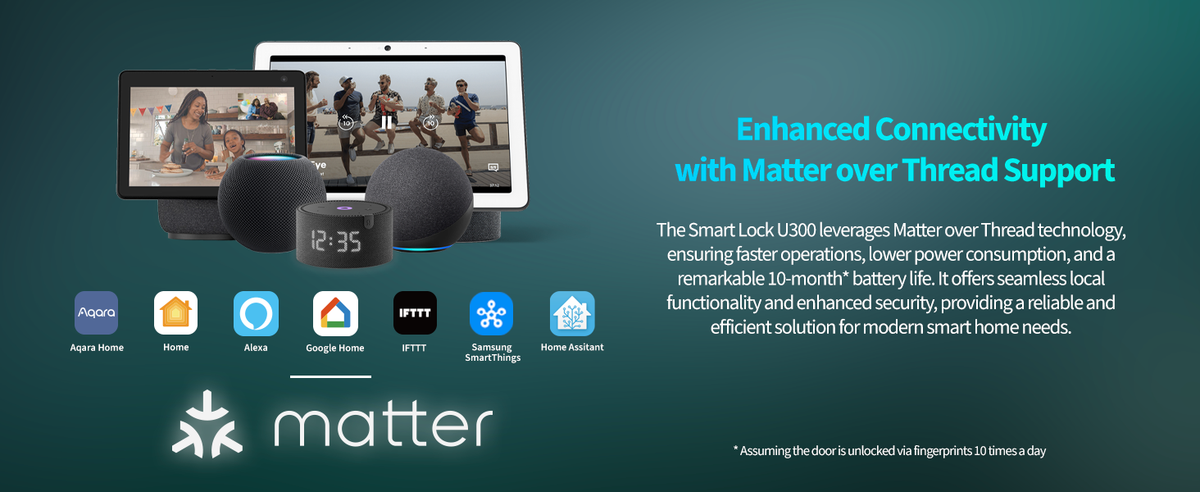 Aqara 智能房門鎖 U300 (Matter) - 不包安裝