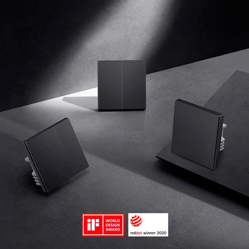 Aqara 智能牆壁開關 H1 單火版 (香檳金/太空灰) / H1 Pro 零火版 (香檳金/太空灰/霧面白)